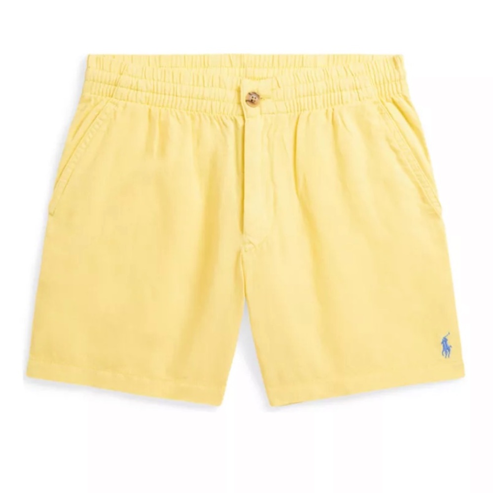 Polo Ralph Lauren Boys Prepster Linen & Cotton Butter Yellow Shorts Size 8